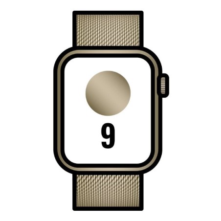 Apple watch series 9/ gps/ cellular/ 45mm/ caja de acero oro/ correa milanese loop oro