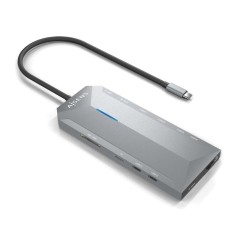 pAISENS USB C DOCK 12 EN 1 USB C A 2xHDMI 1XRJ45 3xUSB A 2xUSB C 1xUSB C PD 1xAUDIO 1xSD 1xMICRO SD GRIS 15CMbrul libDescripcio