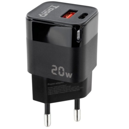 h2TQWC QCPD20nbspCargador de Pared USB C PD USB A QC 20W Negro h2divbr divdivh2Especificaciones h2pullibEntrada b 100 240V 50 6