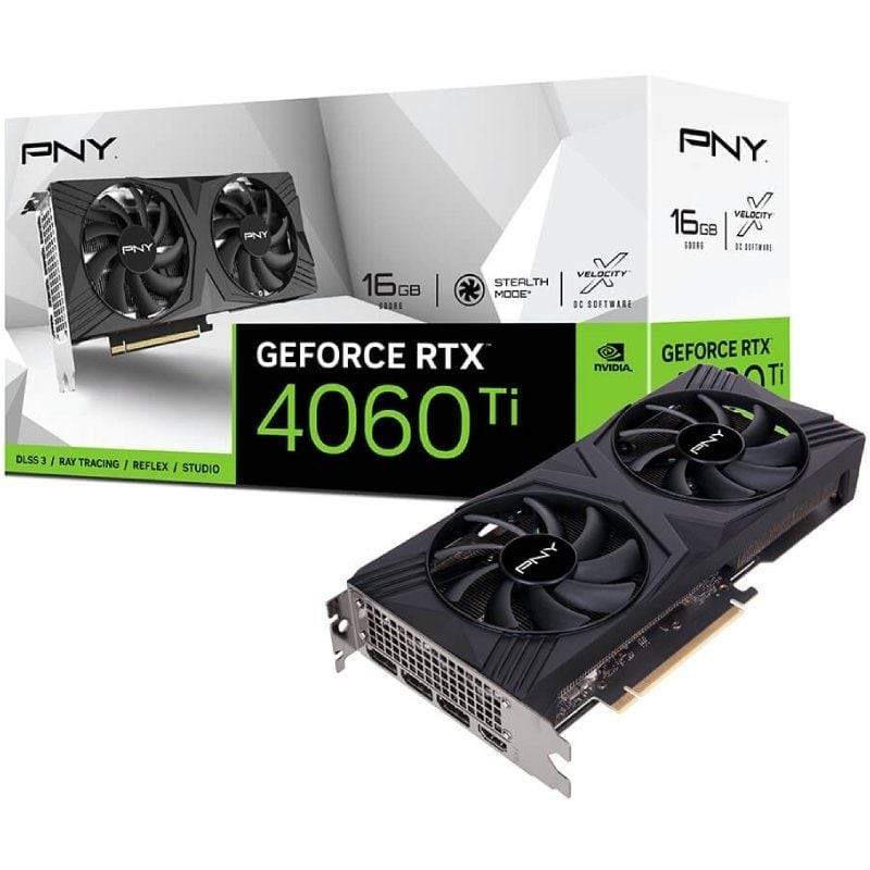 Tarjeta Gráfica pny GeForce RTX 4060 TI verto doble fan/ 16GB GDDR6