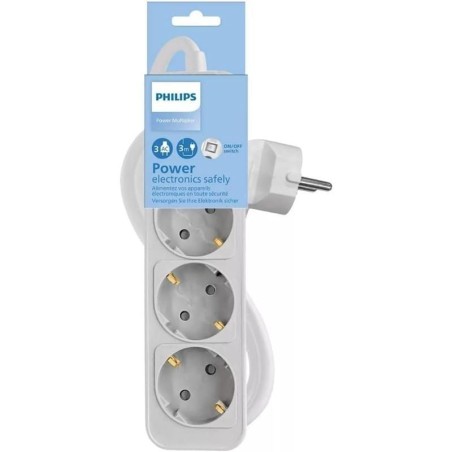 ph2Alimenta tus dispositivos electronicos de forma segura h2Incluye 3 tomas Schuko con conexion a tierra un cable de alimentaci
