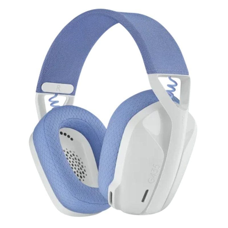 Auriculares gaming con micrófono logitech g435/ bluetooth/ blanco crudo y lila