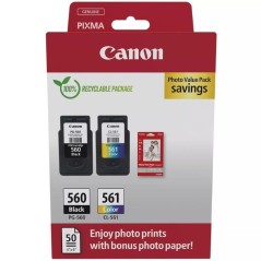 h2Cartuchos de tinta PG 560 CL 561 papel fotografico de Canon h2divEste value pack de papel fotografico es la solucion ideal pa