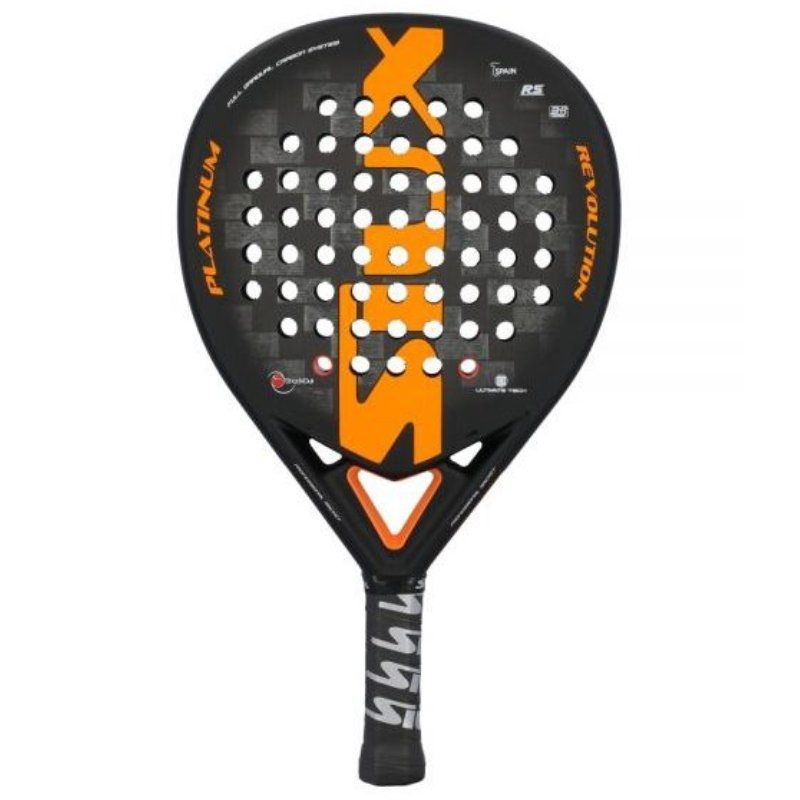 Pala de pádel siux platinum revolution 24K negra y naranja Pala de pádel siux platinum revolution 24K negra y naranja