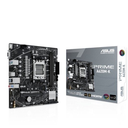 h2PRIME A620M K h2divpPlaca base AMD A620 micro ATX DDR5 tarjeta grafica PCIe 40 y compatibilidad con PCIe 40 M2 HDMI8482 VGA U