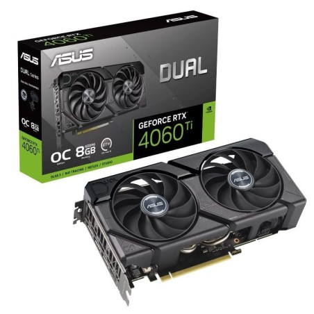 ph2ASUS Dual GeForce RTX8482 4060 Ti EVO OC Edition 8GB GDDR6 esta disenada para una amplia compatibilidad con diseno de ventil
