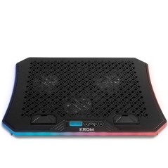 h2KOOLER h2divKrom Kooler es una avanzada base refrigeradora RGB para portatil que te ayudara a conseguir la ventilacion perfec