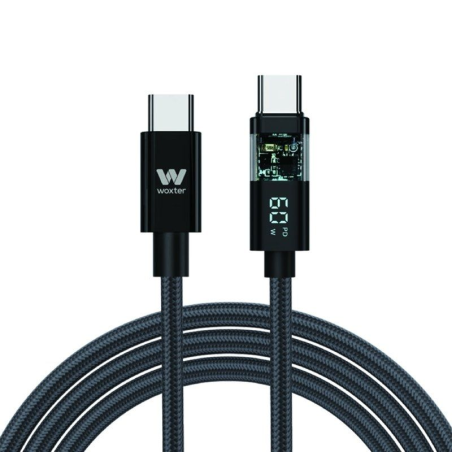 ph2WOXTER CABLE TYPE C 100W DISPLAY 2M h2ul libEspecificaciones b liliCable de carga rapida y datos de 100W transmision de alta