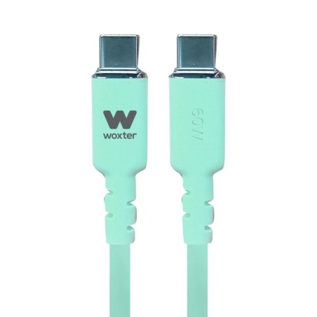 ph2WOXTER CABLE TYPE C 60W GREEN SILICON 12M h2ul libEspecificaciones b liliCable de carga rapida y datos de 60W transmision de