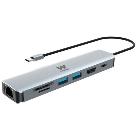 ph2WOXTER HUB 7 IN 1 ALUMINUM h2divpHub Docking Station USB con conexion tipo C con el que podras conectar hasta 7 dispositivos