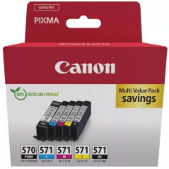 p ph2Multipack de cartuchos de tinta PGI 570BK CLI 571 BK C M Y de Canon h2divEste multipack contiene un deposito de tinta de p