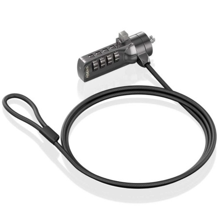 h2AISENS CABLE DE SEGURIDAD CON CERRADURA DE COMBINACION PARA ORDENADOR MONITOR PORTATIL 15M h2pCable de seguridad de acero con