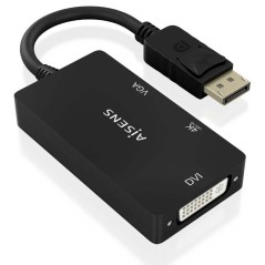 h2AISENS CONVERSOR DISPLAYPORT V12 A VGA DVI HDMI DP 12 M VGA H DVI H HDMI H 4K NEGRO 15CM h2pbr ph2Especificaciones h2pulliCon