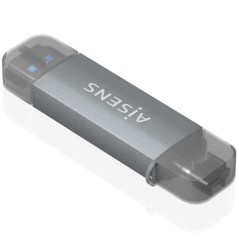 h2AISENS LECTOR DE TARJETAS SD Micro SD MMC RS MMC MMC Micro USB A Y USB C GRIS h2pulliConexion USB C o USB A liliPuede leer la