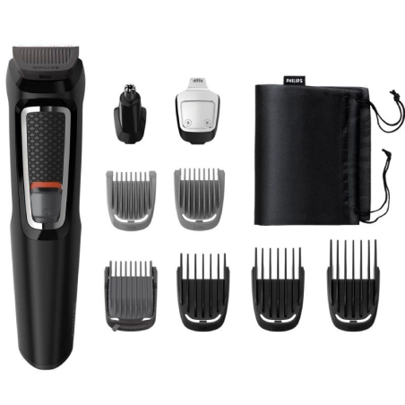 ph2Multigroom series 3000 h2divpCara y cabello 9 en 1 ph2Recortador 9 en 1 h2pulliCuchillas de acero templado que no se rompen 