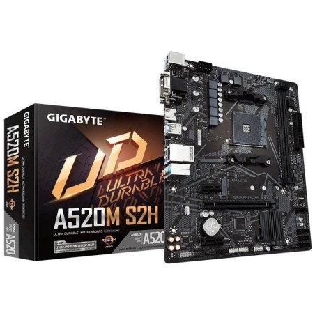 ph2Placa base ultraduradera AMD A520 con solucion Pure Digital VRM LAN para juegos GIGABYTE con administracion de ancho de band
