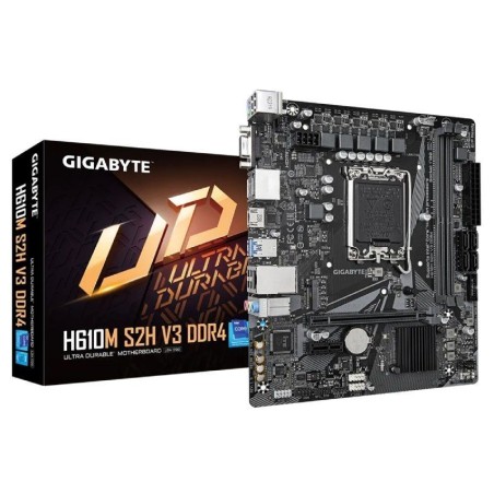 ph2Placa base Intel H610 con diseno VRM digital de 411 fases hibridas diseno PCIe 40 Gen3 x4 M2 2puertos DisplayPort HDMI D Sub