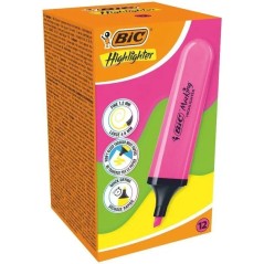 h2BIC Highlighter Marcadores Flat NEON ROSA h2divpBIC Highlighter Marcadores Flat NEON ROSA Caja 12 ppBIC Flat Subrayadores Ros