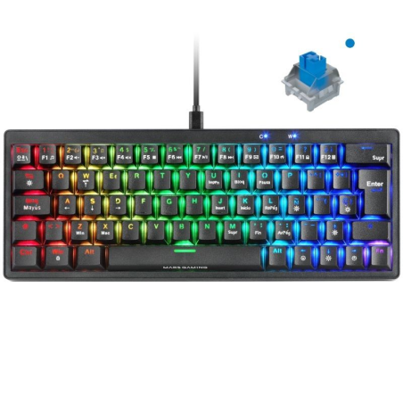 ph2Diseno ultra compacto h2pCon un formato ultra compacto al 60 el teclado gaming MKMINIPRO optimiza tu espacio sin sacrificar 