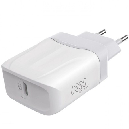 h2Myway Tipo C PD 20W blanco h2divpCarga tus dispositivos moviles de manera rapida y eficiente con nuestro cargador de parednbs