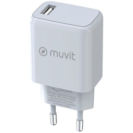 h2muvit for change cargador de pared USB 3A 15W blanco h2divpEn casa la oficina o donde lo puedas conectarlo carga tus disposit