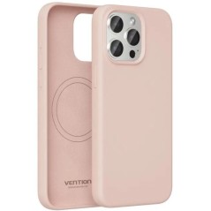 ph2Funda de silicona liquida Vention para iPhone 14 Plus con MagSafe en color rosa h2 p