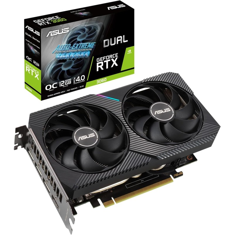 ASUS Dual NVIDIA GeForce RTX 3060 V2 OC Edition Tarjeta Gráfica Gaming 12GB GDDR6 ASUS Dual NVIDIA GeForce RTX 3060 V2 OC Edition Tarjeta Gráfica Gaming 12GB GDDR6