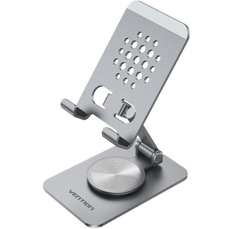 h2Soporte articulado para telefono de escritorio con base giratoria de 360 tipo aleacion de aluminio gris h2divpullispan style 