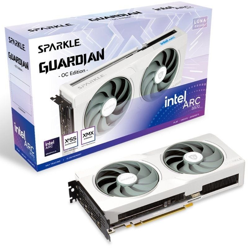 Tarjeta gráfica sparkle intel arc b570 guardian luna oc edition/ 10gb gddr6