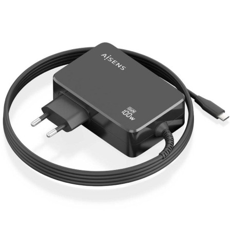 h2AISENS Cargador GaN 100W PD30 1xUSB C 18M Negro h2pulliTipo Cargador de pared USB C de 100W liliUso Compatible con portatiles