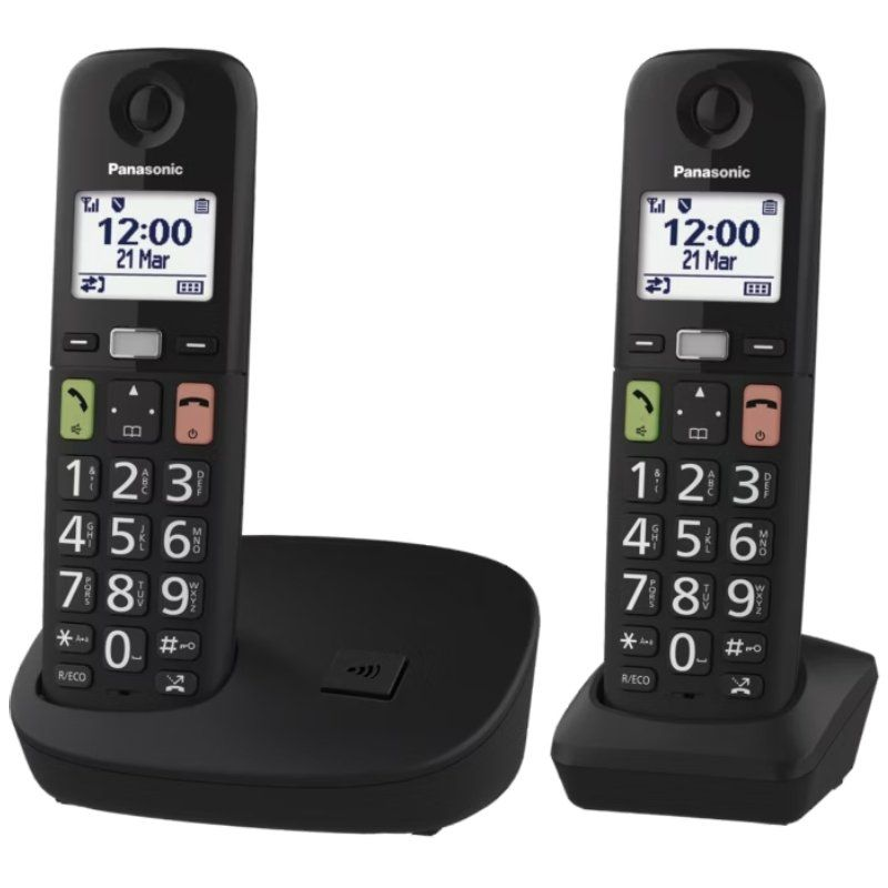 Teléfono inalámbrico panasonic kx-tgu112exb/ pack duo/ negro Teléfono inalámbrico panasonic kx-tgu112exb/ pack duo/ negro
