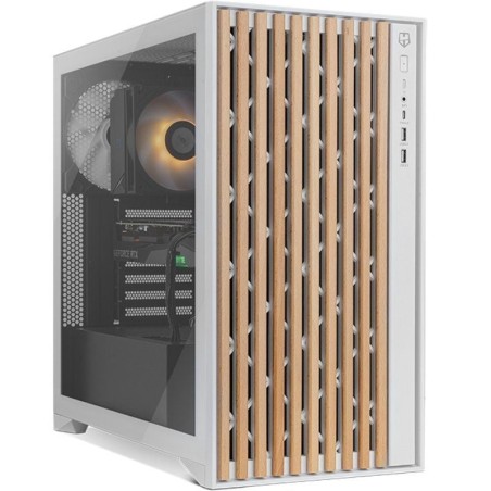 p ph2ELEGANT WOODEN MID TOWER h2p pulliDiseno minimalista con elementos en madera liliPanel frontal y superior con rejilla lili