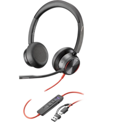 h2Auriculares estereo USB C Poly Blackwire 8225 con certificacion de Microsoft Teams adaptador USB C A h2divpReduzca el ruido y