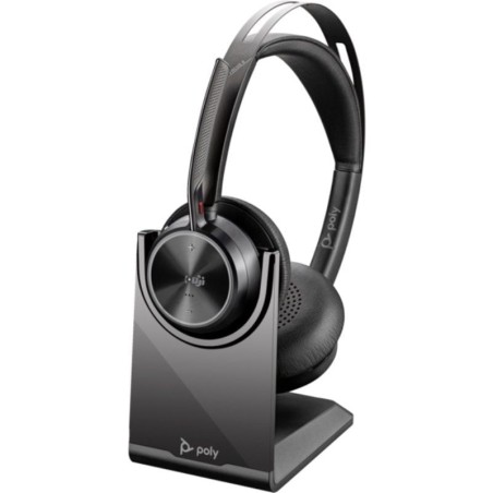 h2Auriculares USB C C Poly Voyager Focus 2 con certificacion para Microsoft Teams adaptador USB C A soporte de carga h2divpCree