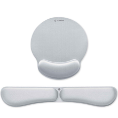 Pack de reposamuñecas y alfombrilla ergonómica subblim ergo memoryflex/ plateadas