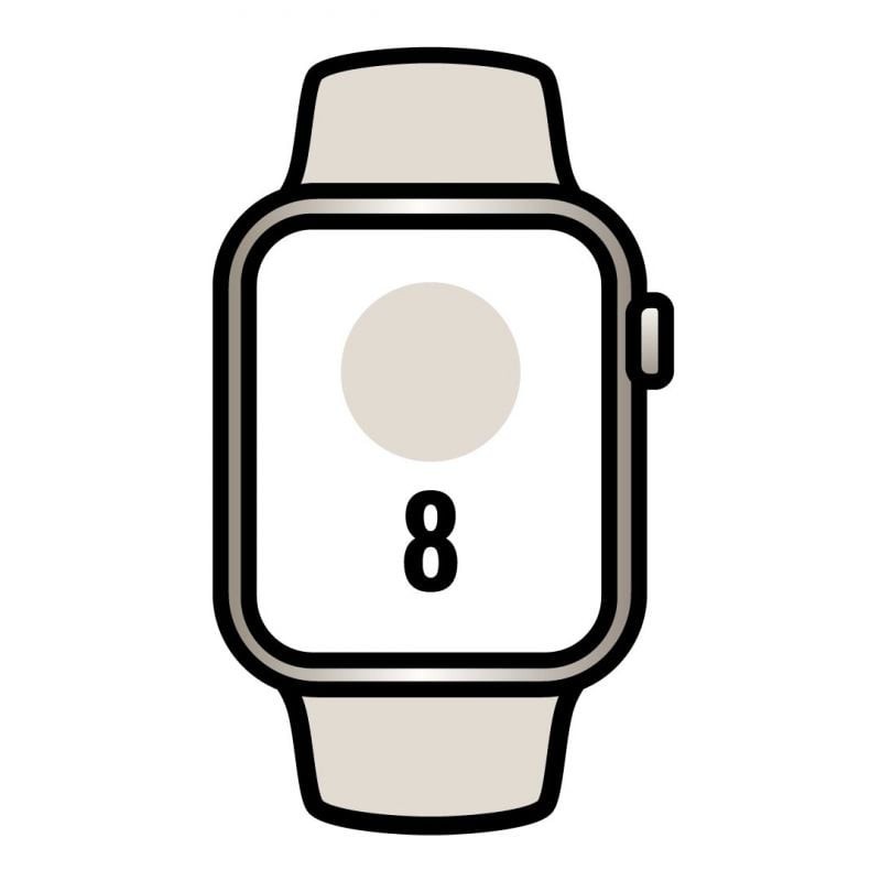 Apple watch series 8/ gps/ 41mm/ caja de aluminio blanco estrella/ correa deportiva blanco estrella Apple watch series 8/ gps/ 41mm/ caja de aluminio blanco estrella/ correa deportiva blanco estrella